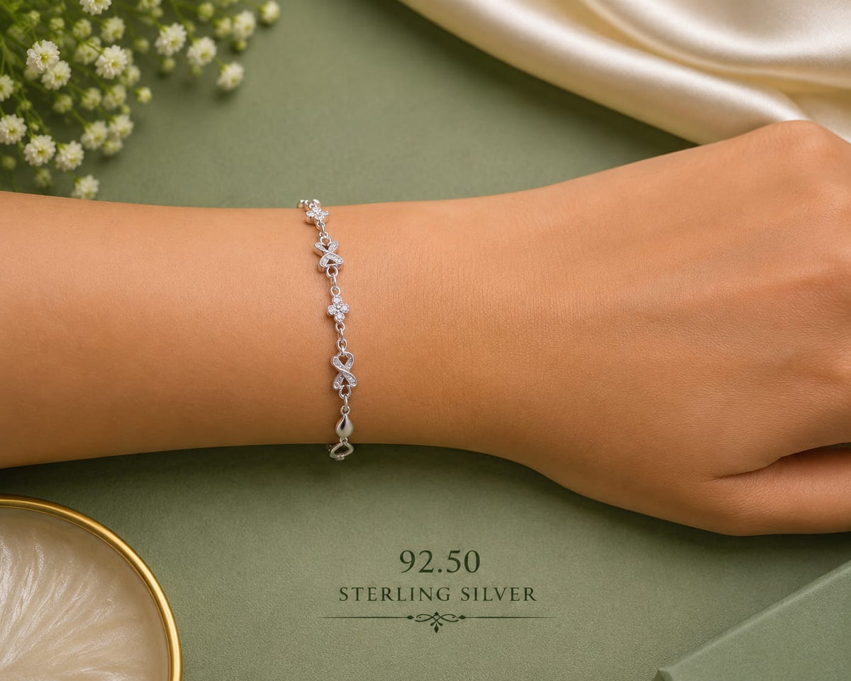 925 Sterling Silver Elegant Ladies Lucky Bracelet