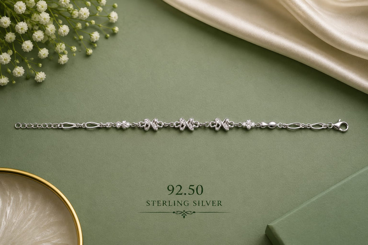 925 Sterling Silver Elegant Ladies Lucky Bracelet