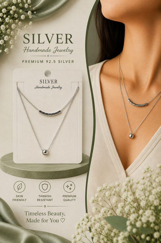 Mokshara Timeless Beauty 92.5 Sterling Silver Pendant & chain