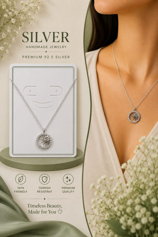 Mokshara Timeless Beauty 92.5 Sterling Silver Pendant & Earring Set