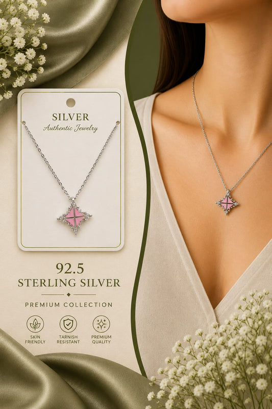 Mokshara Timeless Beauty 92.5 Sterling Silver Pendant & chain