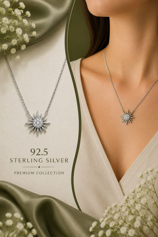 Mokshara Timeless Beauty 92.5 Sterling Silver Pendant & chain